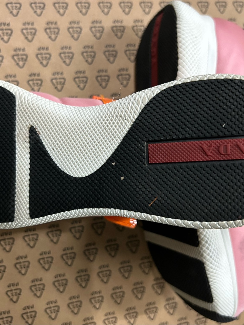 Prada Pink and Orange Strap Sneakers - Picture 3 of 4